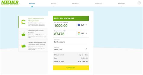 NETELLER International money transfer service .